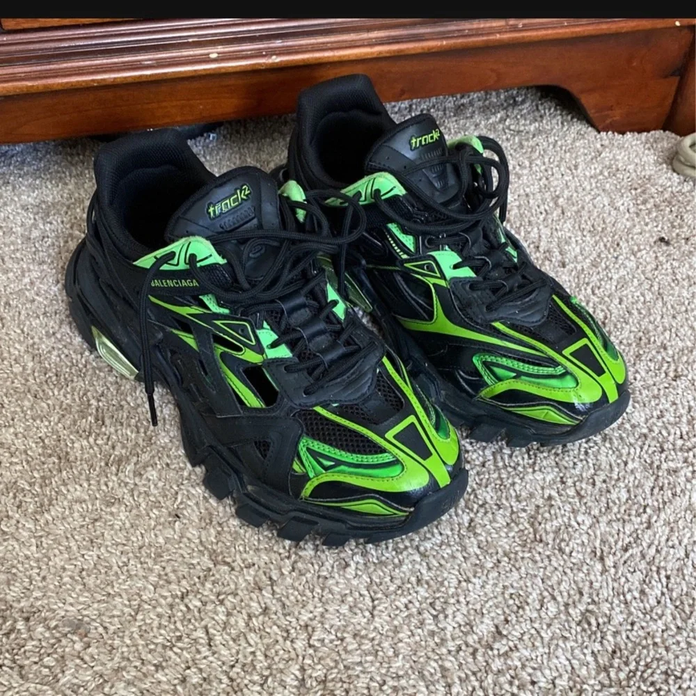 Balenciaga | Shoes | Balenciaga Black Green Track 2 Sneakers